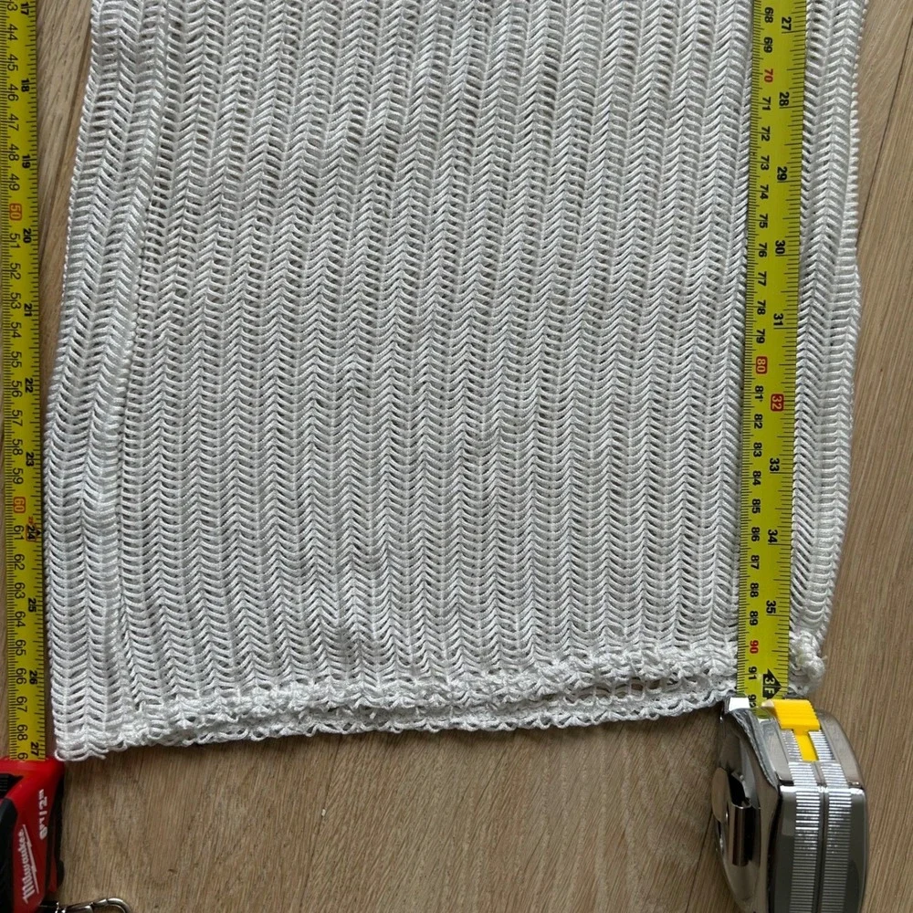 Crochet‎ Sheer Wide Leg Pants Beach Resort Festival Large Jordan Taylor White